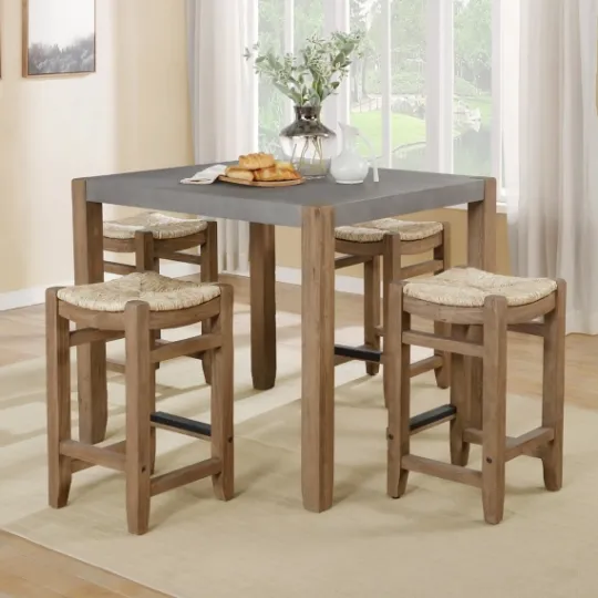 Kirkland's Home Amber Wood And Faux Concrete Dining Table- Dining Tables