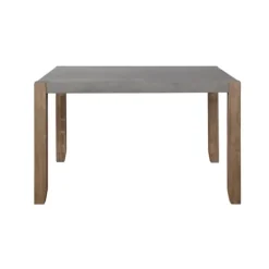 Kirkland's Home Amber Wood Faux Concrete Top Dining Table- Dining Tables