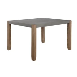 Kirkland's Home Amber Wood Faux Concrete Top Dining Table- Dining Tables