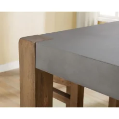 Kirkland's Home Amber Wood Faux Concrete Top Dining Table- Dining Tables