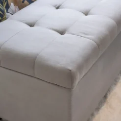 Kirkland's Home Amelia Tufted Shoe Storage Ottoman Bench- Entryway Furniture