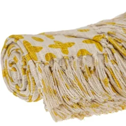Kirkland's Home And Beige Patterned Fringe Throw- Blankets & Throws