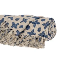 Kirkland's Home And Beige Patterned Fringe Throw- Blankets & Throws