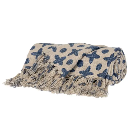 Kirkland's Home And Beige Patterned Fringe Throw- Blankets & Throws