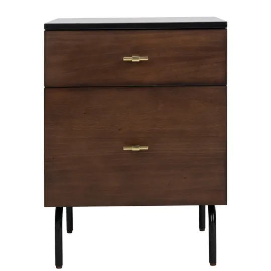 Kirkland's Home And Black 2-Drawer Nightstand- Nightstands