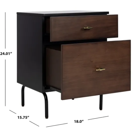 Kirkland's Home And Black 2-Drawer Nightstand- Nightstands