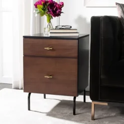 Kirkland's Home And Black 2-Drawer Nightstand- Nightstands