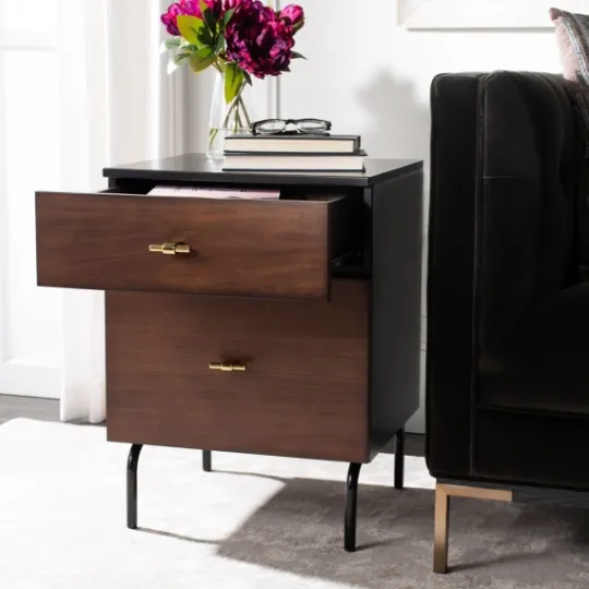Kirkland's Home And Black 2-Drawer Nightstand- Nightstands