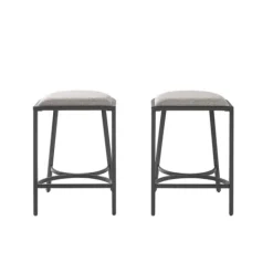 Kirkland's Home And Black Metal Counter Stools, Set Of 2- Bar Stools & Counter Height Stools