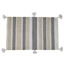 Kirkland's Home And Black Stripe With Tassel Outdoor Area Rug- Outdoor Rugs