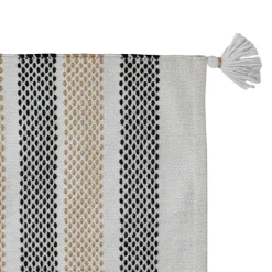 Kirkland's Home And Black Stripe With Tassel Outdoor Area Rug- Outdoor Rugs
