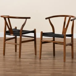 Kirkland's Home And Black Wishbone Dining Chairs, Set Of 2- Dining Chairs