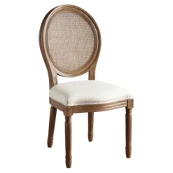 Kirkland's Home And Brown Cane Oval Back Dining Chair- Dining Chairs