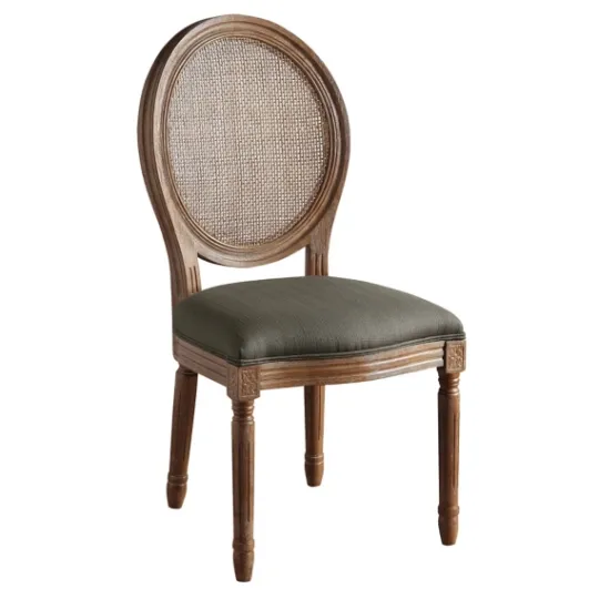 Kirkland's Home And Brown Cane Oval Back Dining Chair- Dining Chairs
