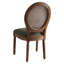 Kirkland's Home And Brown Cane Oval Back Dining Chair- Dining Chairs