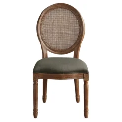Kirkland's Home And Brown Cane Oval Back Dining Chair- Dining Chairs
