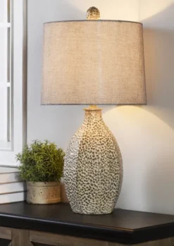 Kirkland's Home And Cream Textured Table Lamp- Table Lamps