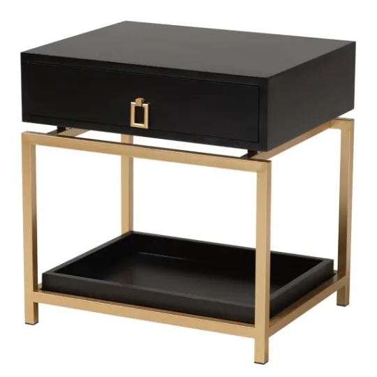 Kirkland's Home And Gold 1-Drawer Nightstand- Nightstands