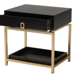Kirkland's Home And Gold 1-Drawer Nightstand- Nightstands