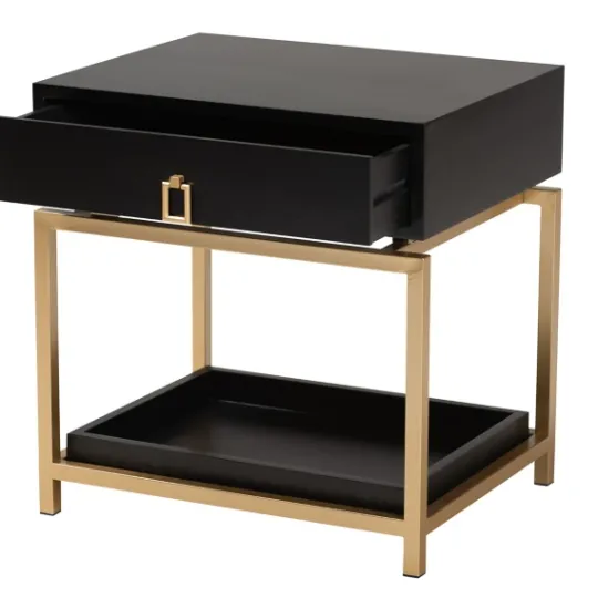 Kirkland's Home And Gold 1-Drawer Nightstand- Nightstands