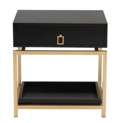 Kirkland's Home And Gold 1-Drawer Nightstand- Nightstands