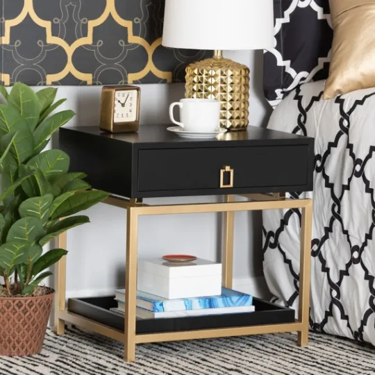 Kirkland's Home And Gold 1-Drawer Nightstand- Nightstands
