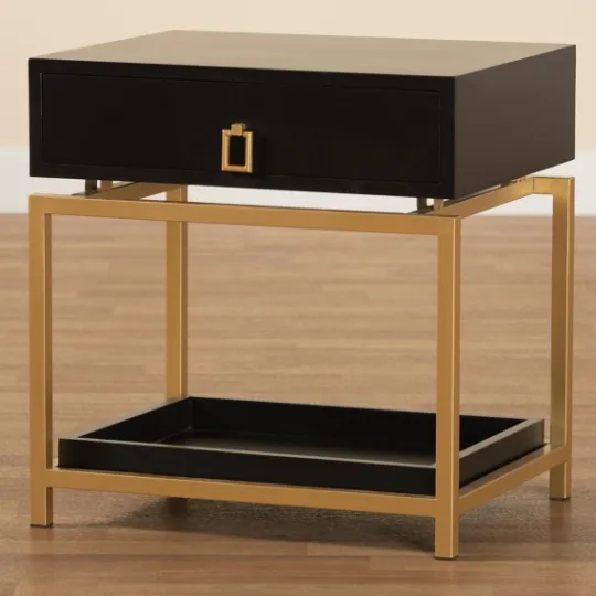 Kirkland's Home And Gold 1-Drawer Nightstand- Nightstands