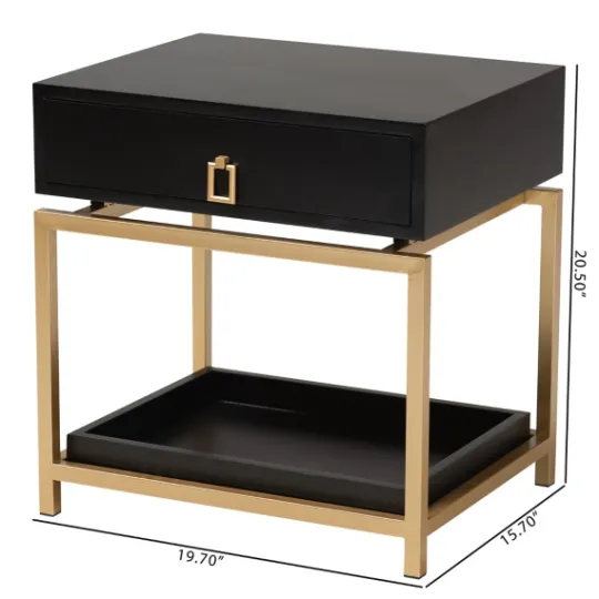 Kirkland's Home And Gold 1-Drawer Nightstand- Nightstands