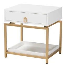 Kirkland's Home And Gold 1-Drawer Nightstand- Nightstands