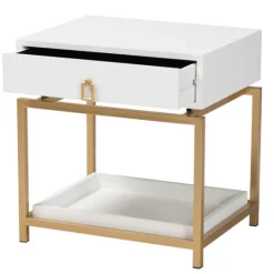Kirkland's Home And Gold 1-Drawer Nightstand- Nightstands