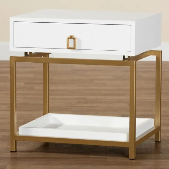 Kirkland's Home And Gold 1-Drawer Nightstand- Nightstands