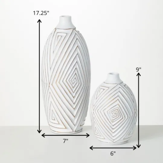 Kirkland's Home And Gold Ribbed Mod Vases, Set Of 2- Vases