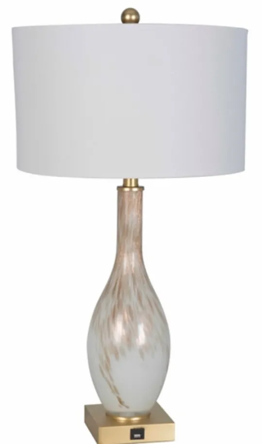 Kirkland's Home And Gold Swirl Glass Table Lamps, Set Of 2- Table Lamps