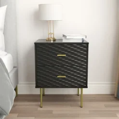 Kirkland's Home And Gold Wave Nightstand- Nightstands
