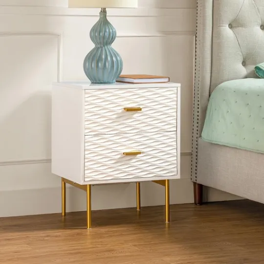 Kirkland's Home And Gold Wave Nightstand- Nightstands