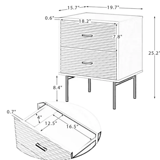 Kirkland's Home And Gold Wave Nightstand- Nightstands