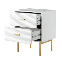 Kirkland's Home And Gold Wave Nightstand- Nightstands