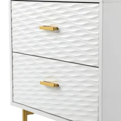 Kirkland's Home And Gold Wave Nightstand- Nightstands