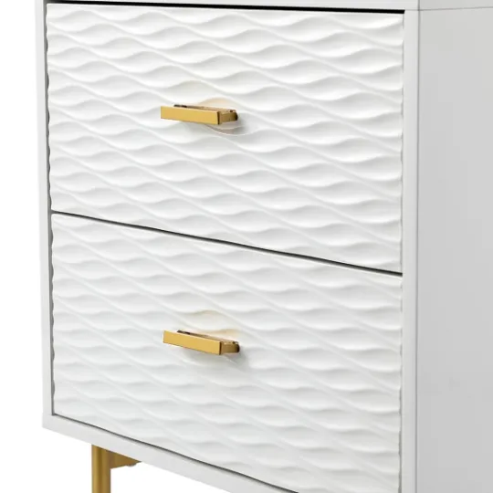 Kirkland's Home And Gold Wave Nightstand- Nightstands