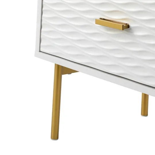 Kirkland's Home And Gold Wave Nightstand- Nightstands