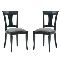 Kirkland's Home And Gray Linen Dining Chairs, Set Of 2- Dining Chairs