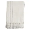 Kirkland's Home And Gray Striped And Fringe Throw Blanket- Blankets & Throws