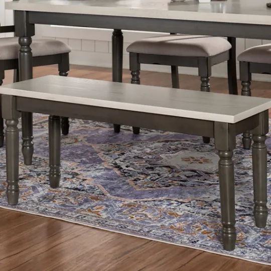 Kirkland's Home And Gray Wood Two Tone Dining Bench- Dining Chairs