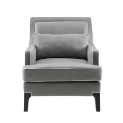 Kirkland's Home And Ivory Trim Upholstered Armchair- Accent Chairs