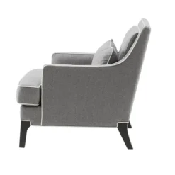 Kirkland's Home And Ivory Trim Upholstered Armchair- Accent Chairs