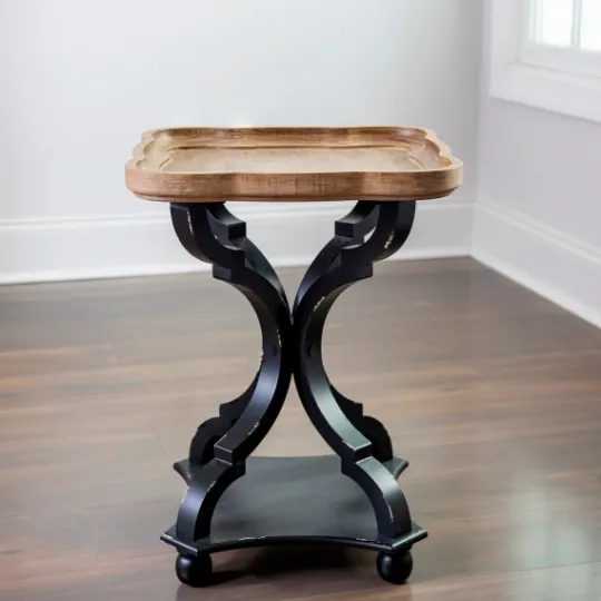 Kirkland's Home And Natural Corina Scalloped Accent Table- Accent & End Tables