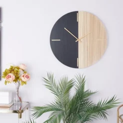 Kirkland's Home And Natural 2-Tone Wood Wall Clock- Clocks