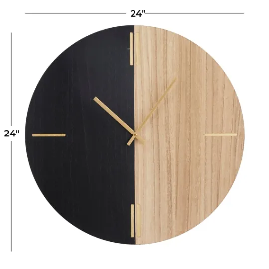 Kirkland's Home And Natural 2-Tone Wood Wall Clock- Clocks