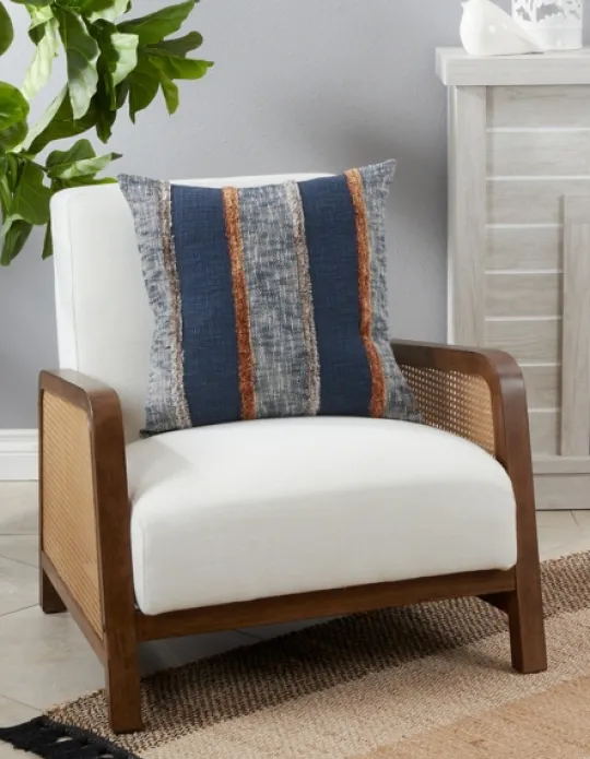 Kirkland's Home And Orange Vertical Stripe Throw Pillow- Pillows