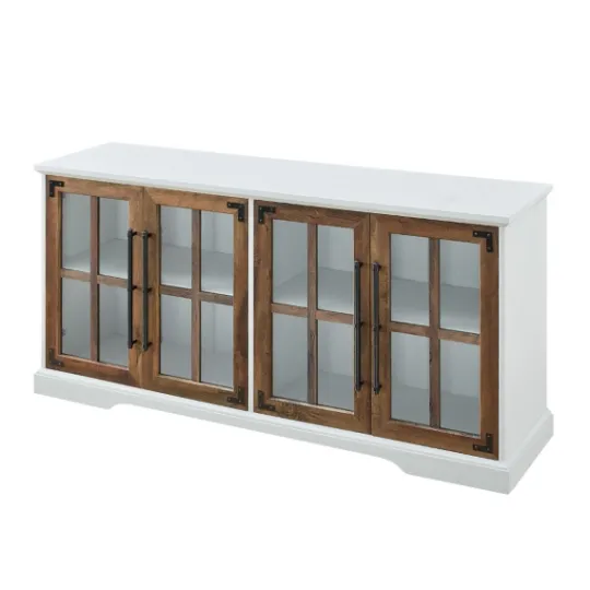 Kirkland's Home And Rustic Oak Glass Door Tv Stand- Tv Stands & Media Consoles